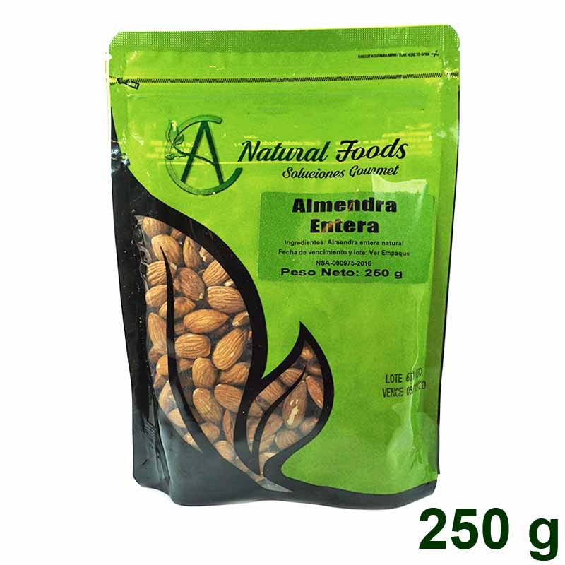 Almendras Enteras 250 gr Natural Foods - sin aditivos, sin sal