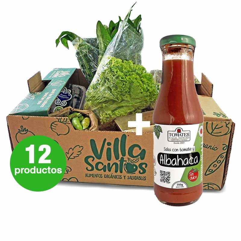 Mercado Orgánico Básico 12 productos + 1 Salsa Tomate con Albahaca