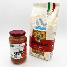 Combo Salsa Napolitana 480 gr Villa Santos + Pasta Tornillos IL Fusillo 500 gr orgánica Armando