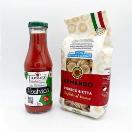 Combo Salsa de Tomate con Albahaca 350 gr Villa Santos + Pasta Conchitas orgánica x 500 gr Armando