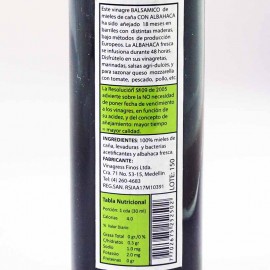 Detalle etiqueta-Vinagre Balsámico con Albahaca 250 ml JOSEFA DE GALLO