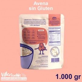 Avena en Hojuelas sin Gluten 1,000 gr Why Not - etiqueta posterior