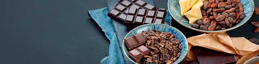 Chocolate de Mesa orgánico sin azúcar o con panela orgánica. Y Chocolatinas de chocolate oscuro orgánicas.